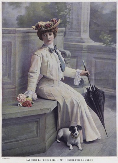 Henriette Roggers , fransk skuespillerinne (farget bilde) av Reutlinger Studio