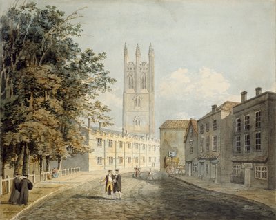 Magdalen College and the Eastern End of the High Street, Oxford, 1795 av Rev Robert Nixon