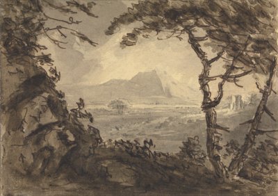 Landskap med fjell i senteravstand av Rev. William Gilpin