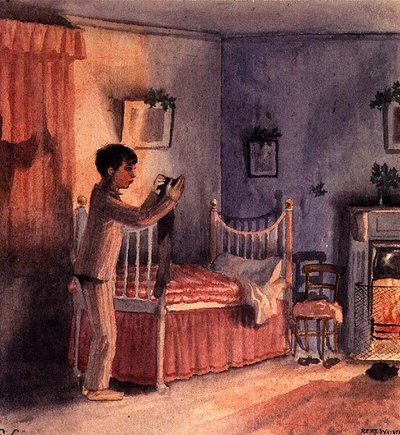 Julestrømpen, ca. 1921 (akvarell) av Rex Whistler