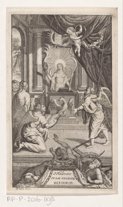 Fader Tid avslører historie J. Huebners politiske historie (tittel på objekt) Tittelside for: Johann Hübner, Kortfattede spørsmål fra politisk historie, 1722 av Reynier Blokhuysen