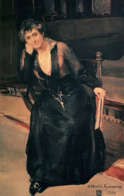 Portrett av fru María Guerrero av Ricardo Baroja