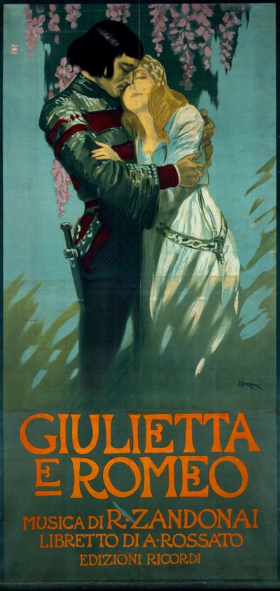Plakat for operaen Romeo og Julie av Riccardo Zandonai av Riccardo Zandonai