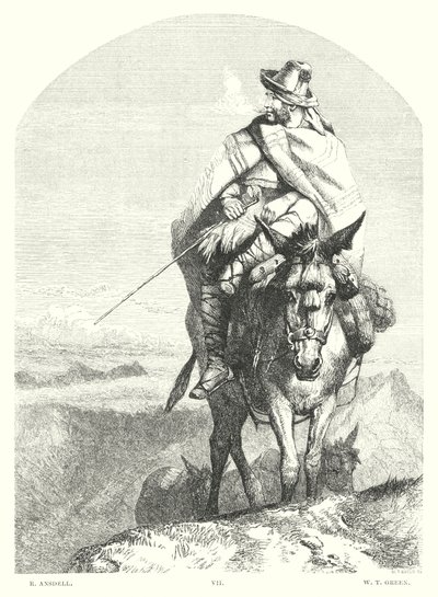 Lord Byrons barn Harold, Canto I, strofe 48 (gravering) av Richard (after) Ansdell