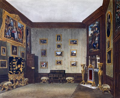 Kings skriverom, gravering av Richard Reeve (født i 1780), Basert på design av Richard Cattermole (1795-1858), Fra The History of the Royal Residences av Richard (after) Cattermole