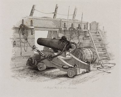 'A Brig of War's 12 pund karronade' av John Pardon