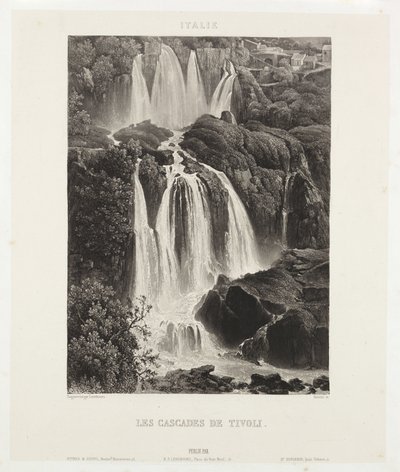Cascades of Tivoli', c1841 av John Pardon