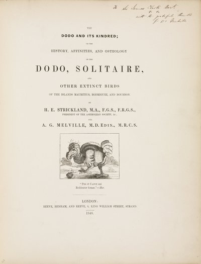 Tittelside til 'The Dodo and its Kindred' av John Pardon