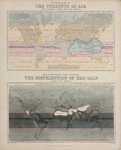 To meteorologiske kart, ca 1850 av John Pardon