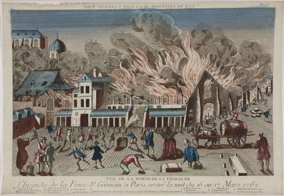 Utsikt over brannen i St Germain, Paris av John Pardon