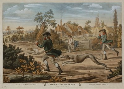 Coursing the Hare, trykt for Bowles & Carver, utgitt i 1796 (mezzotint) av Richard (after) Dighton
