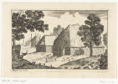 To våningshus med en piperøykende mann Farmhouses (serietittel) av Richard Adam