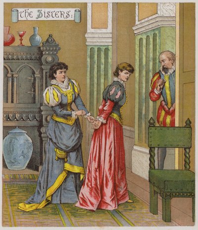 Illustrasjon for The Taming Of The Shrew (chromolitho) av Richard Andre