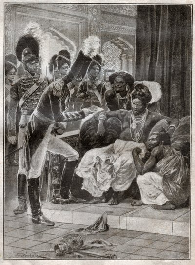 Kolonialisme på Sri Lanka. (gravering av Richard Caton (after) Woodville