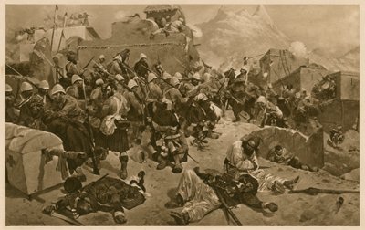 92nd Highlanders og 2nd Gurkhas stormer Gundi Mulla Sahibdad under slaget ved Kandahar, Afghanistan, andre anglo-afghanske krig av Richard Caton II (after) Woodville