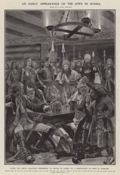En tidlig opptreden av jødene i Russland (litho) av Richard Caton II (after) Woodville