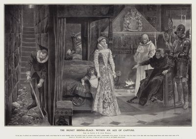 Det hemmelige gjemmestedet: innenfor et fangst-ess (litho) av Richard Caton II (after) Woodville