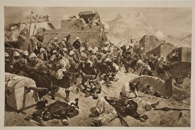 Candahar: The 92nd Highlanders and the 2nd Gurkhas Storming Gaudi Mullah Sahibdad, fra 'The Illustrated London News', 1901 av Richard Caton Woodville