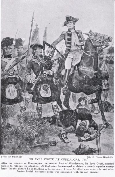 Sir Eyre Coote ved Cuddalore, illustrasjon fra 