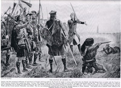 Slaget ved Quebec, 1759, illustrasjon fra 