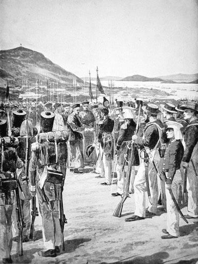 Overdragelsen av Hong Kong til britene i 1841 av Richard Caton Woodville