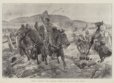 Før Ladysmith skynder Horse Artillery å innta en ny posisjon av Richard Caton Woodville junior