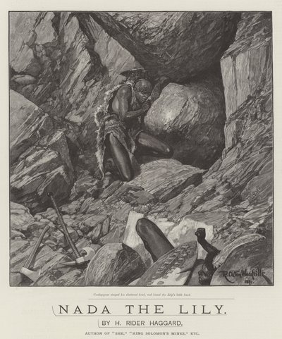 Nada the Lily, av H Rider Haggard av Richard Caton Woodville junior