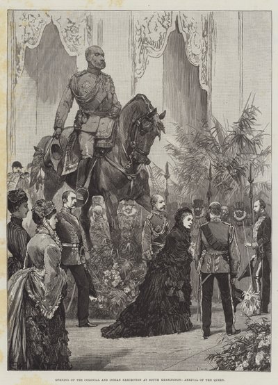 Åpning av Colonial and Indian Exhibition i South Kensington, ankomst av dronningen av Richard Caton Woodville junior
