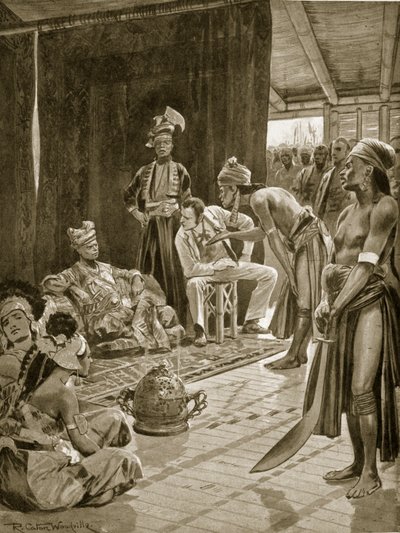Sir James Brooke i Borneo, 1842, illustrasjon fra 