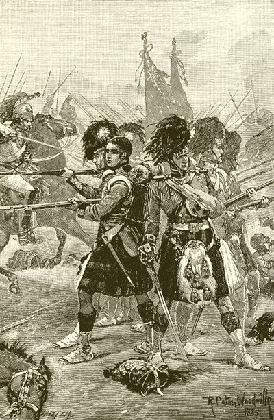 The Forty-Second Highlanders på Quatre Bras av Richard Caton Woodville junior