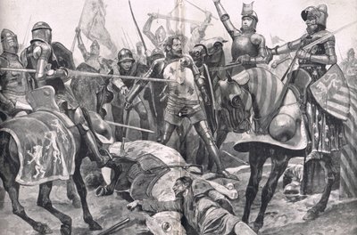 The Last Stand av John II France at the Battle of Poitiers, illustrasjon fra 