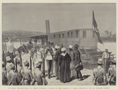 Sirdaren, brigadegeneral Sir Herbert Kitchener, i Assouan, i anledning av en nylig inspeksjon av det 10. soudanesiske regiment av Richard Caton Woodville junior