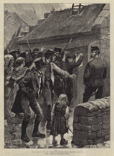 Staten i Irland, som betjener en prosess nær Headford, Galway av Richard Caton Woodville junior