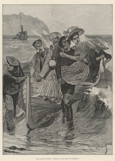 Yachtsesongen, lander på kysten av Normandie av Richard Caton Woodville junior