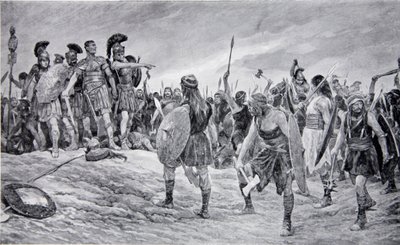 Vespasian reddet av sønnen Titus, illustrasjon fra 