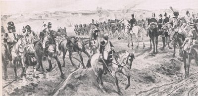 Waterloo 18. juni 1815: The Old Guard, illustrasjon fra British Battles on Land and Sea, 1915 av Richard Caton Woodville junior