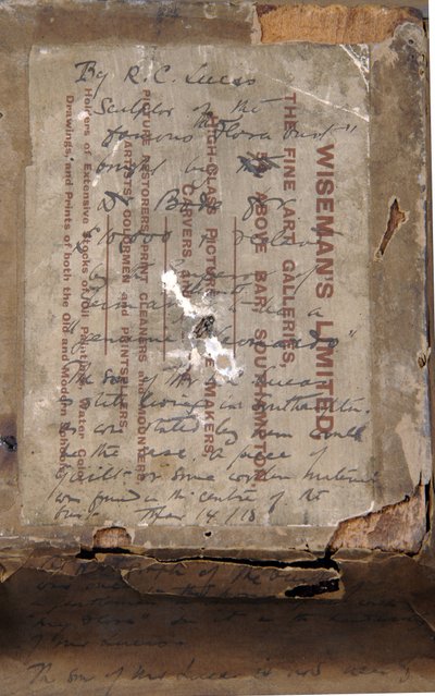 Verso av en byste av en jente, ca. 1850 (penn og blekk og trykk på papir) (se 876003) av Richard Cockle Lucas