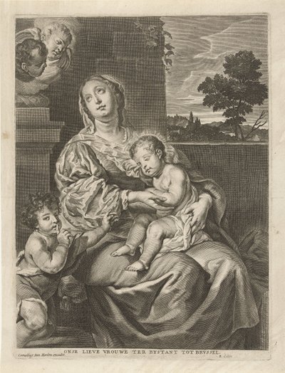 Madonna med sovende barn og døperen Johannes Vår Frue av Bystanten til Brvssel (tittel på objekt) av Richard Collin