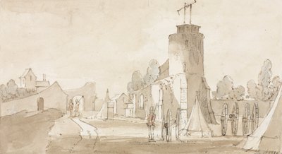 Mont St Jean, landsbyen i slaget ved Waterloo, sør for Brussel, 1815 av Richard Colt Hoare