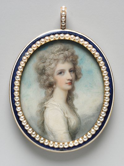 Portrett av Mary Frances Fanny Swinburne, ca. 1786. av Richard Cosway