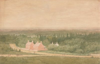 Landskap med hytter, Broadmoor av Richard Dadd