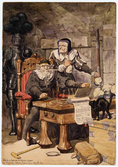 Skisse for å illustrere lidenskapene - Gjærlighet, 1854 av Richard Dadd