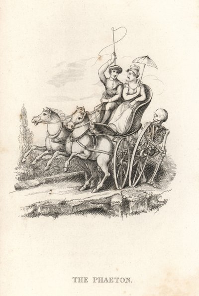 Skjelettet til Døden og Phaeton. ,1827 (gravering) av Richard Dagley
