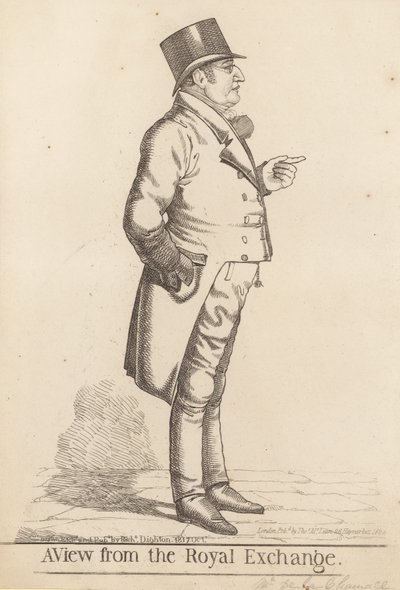 Lee La Chamette (f.1817); Utsikt fra Royal Exchange, 1817 av Richard Dighton