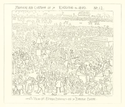1849, En utsikt over Epsom Downs på Derbydagen av Richard Doyle