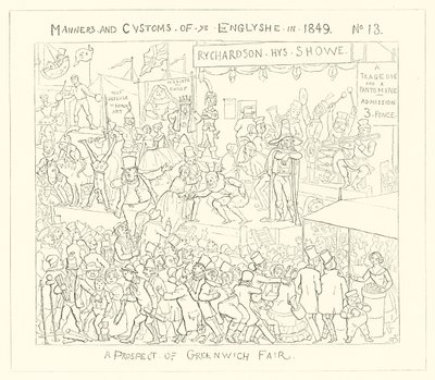 1849, et prospekt av Greenwich Fair av Richard Doyle