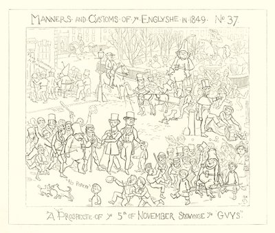 1849, et prospekt av 5. november som viser gutta av Richard Doyle