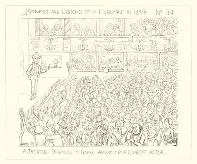 1849, Et teater som viser huset underholdt av den komiske skuespilleren av Richard Doyle