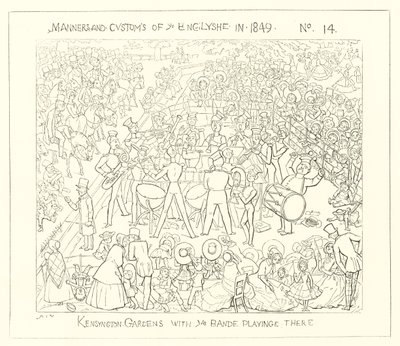 1849, Kensington Gardens med bandet som spiller av Richard Doyle