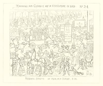 1849, Regent Street ved Four OClock på ettermiddagen av Richard Doyle